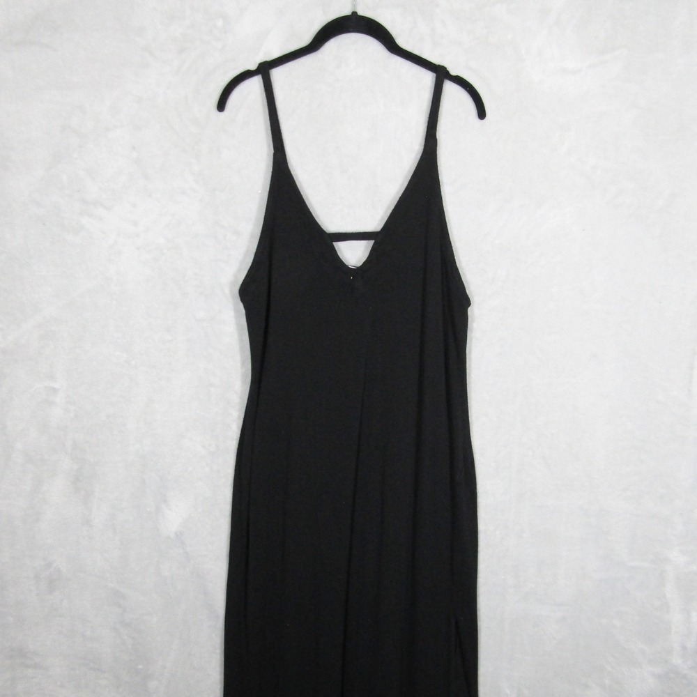 LNA Clothing Black Sleeveless Midi Dress Estelle V Neck Stretchy Womens 3X